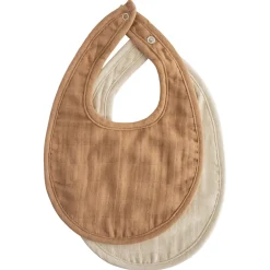 Mushie Face Masks> Muslin Bib Tan/Fog