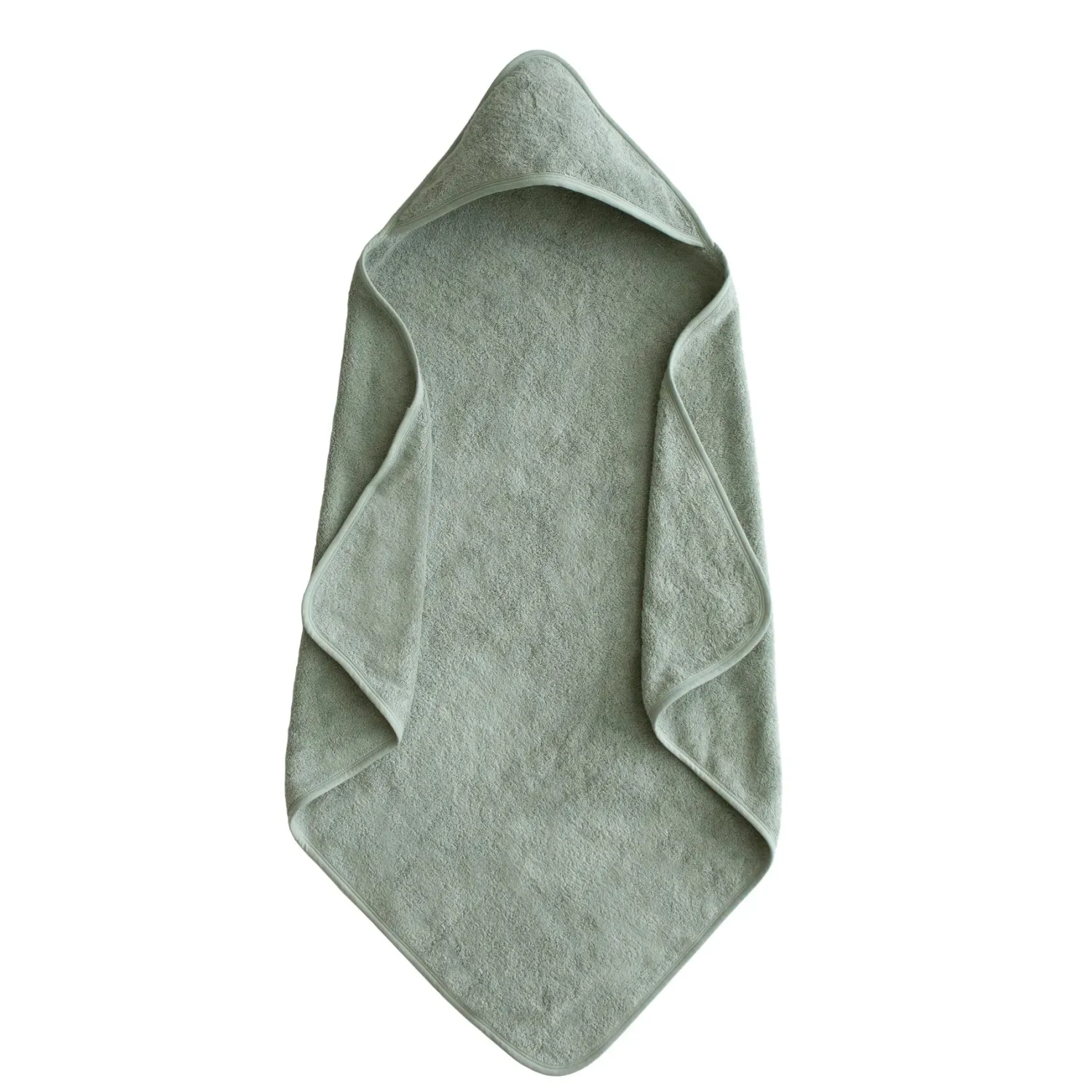 Mushie Face Masks> Organic Cotton Baby Hooded Towel (Moss)