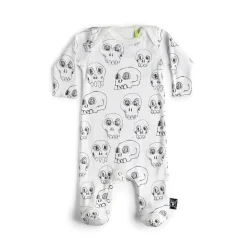 Nununu World Onesies> Baby Scribbled Skulls Footed Overall