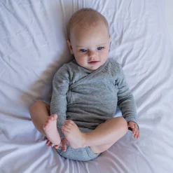 Nununu World Onesies> Baby Soft Envelope Bodysuit Grey