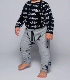 Nununu World Pants> Baby Soft Faded Star Baggy Pants Grey