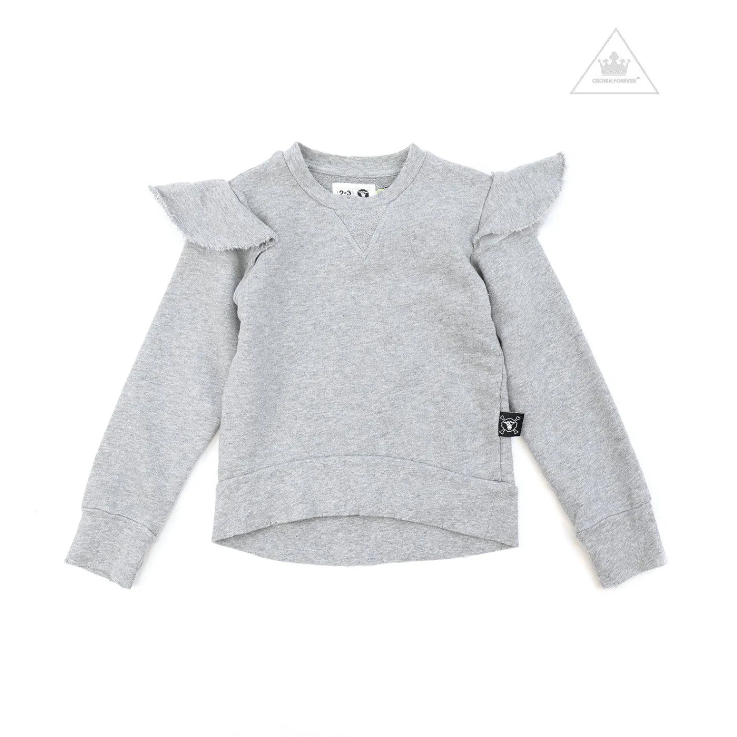 Nununu World Hoodies> Embroidered Star Sweatshirt Heather Grey