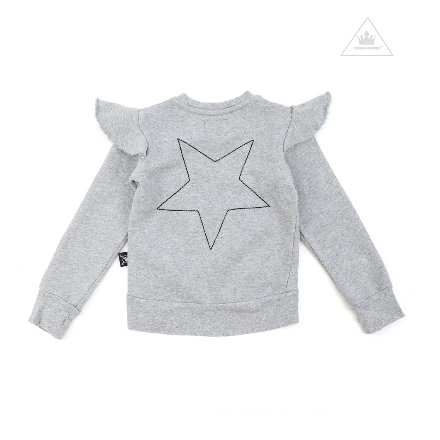 Nununu World Hoodies> Embroidered Star Sweatshirt Heather Grey