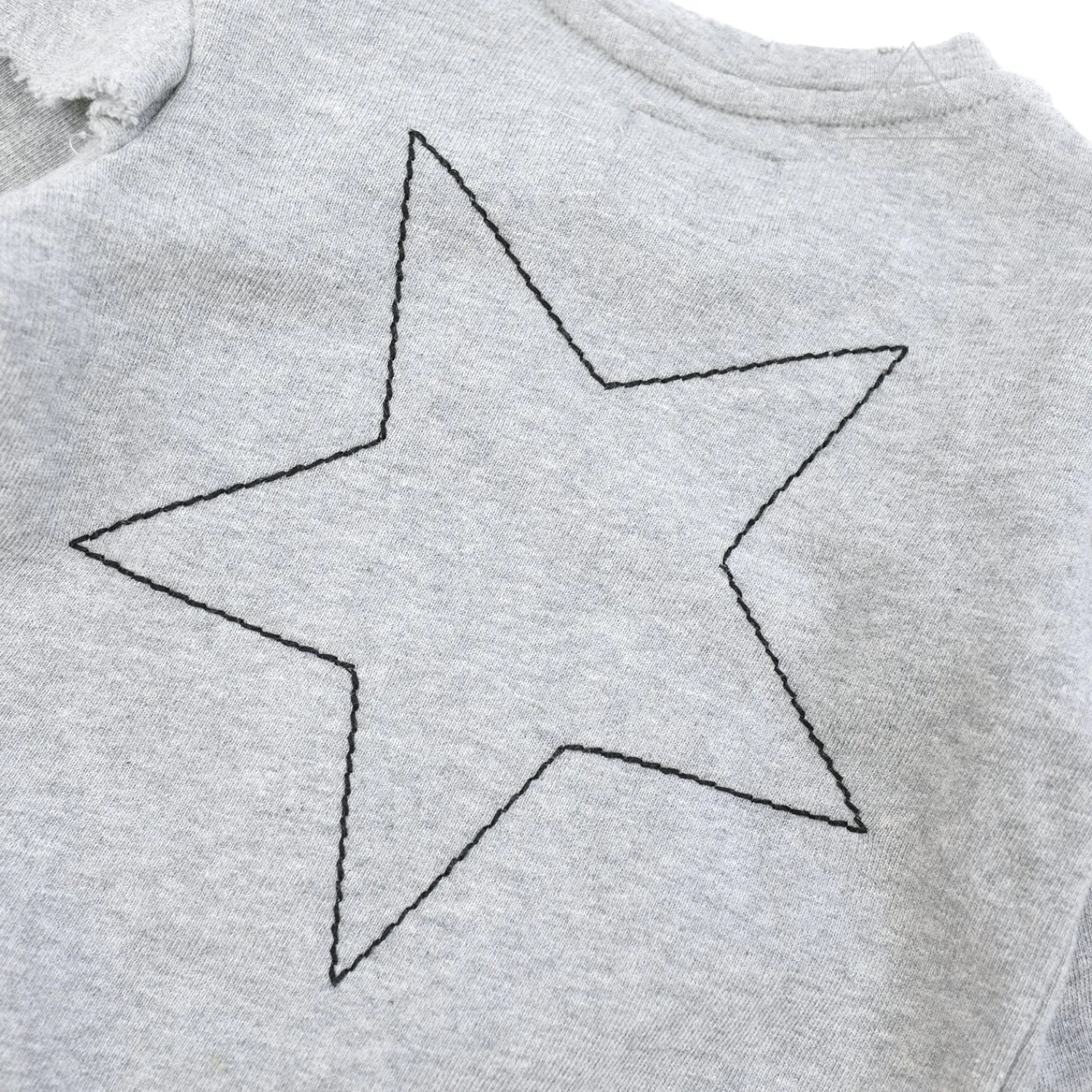 Nununu World Hoodies> Embroidered Star Sweatshirt Heather Grey