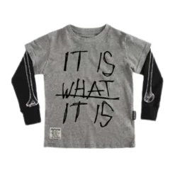 Nununu World Blouses> It Is What It Is T Shirt Grey