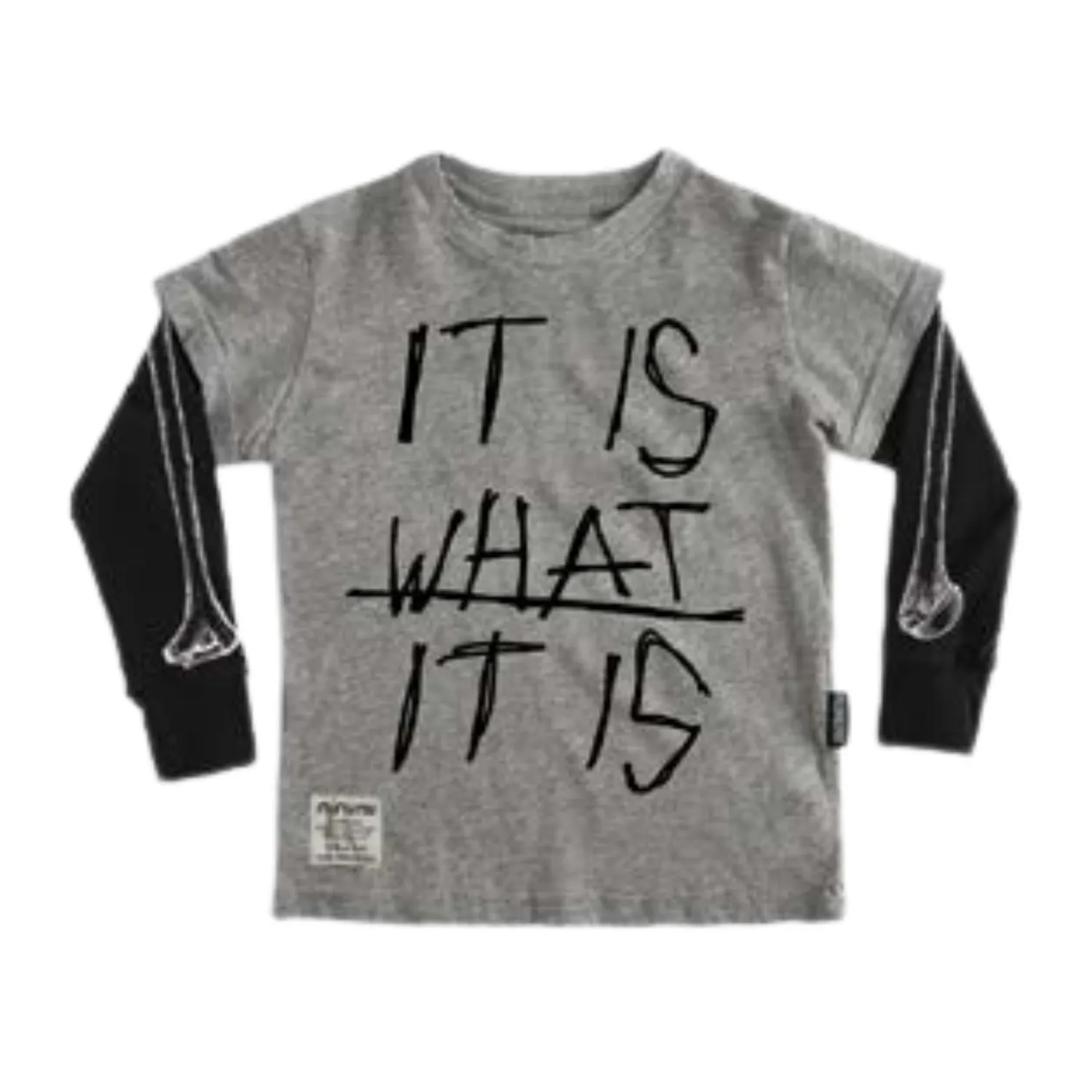 Nununu World Blouses> It Is What It Is T Shirt Grey