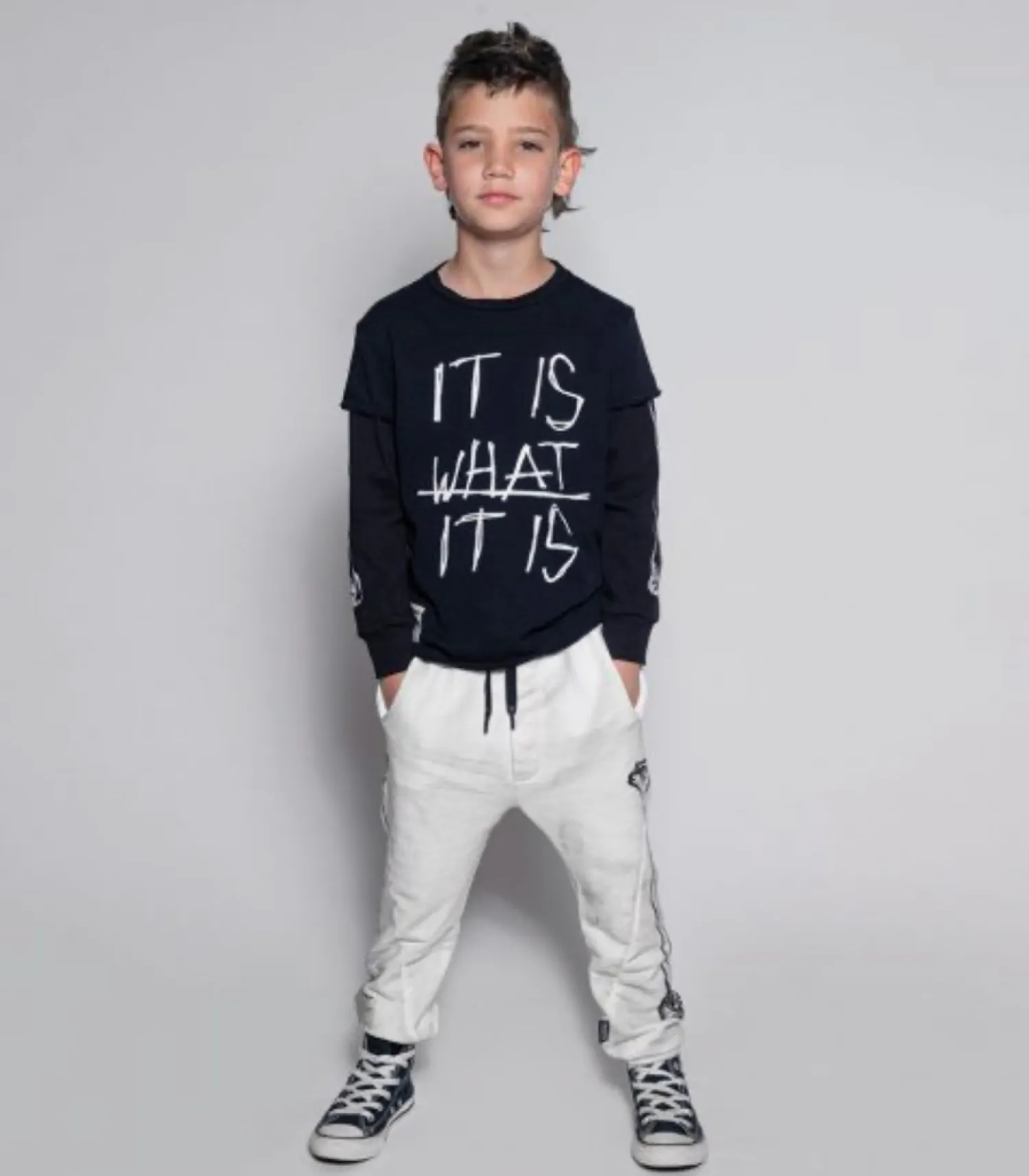 Nununu World Blouses> It Is What It Is T Shirt Grey