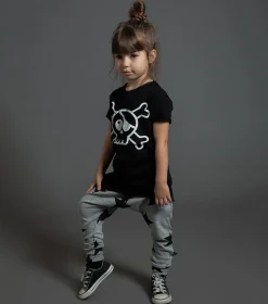 Nununu World Long Sleeve T Shirts> Raw Skull T-Shirt Powder Pink