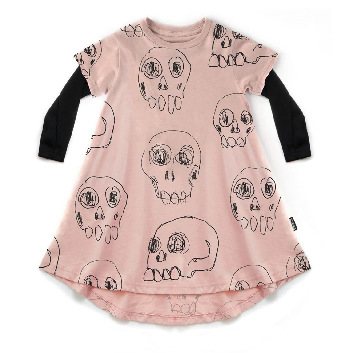 Nununu World Overalls & Jumpsuits> Scribbled Skulls 360 Dress Pink
