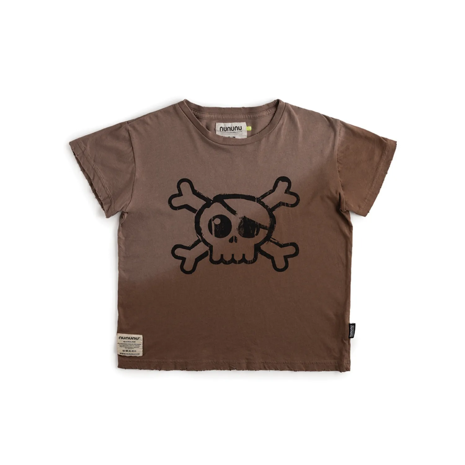 Nununu World Long Sleeve T Shirts> Unisex Gradient Skull T Shirt Brown