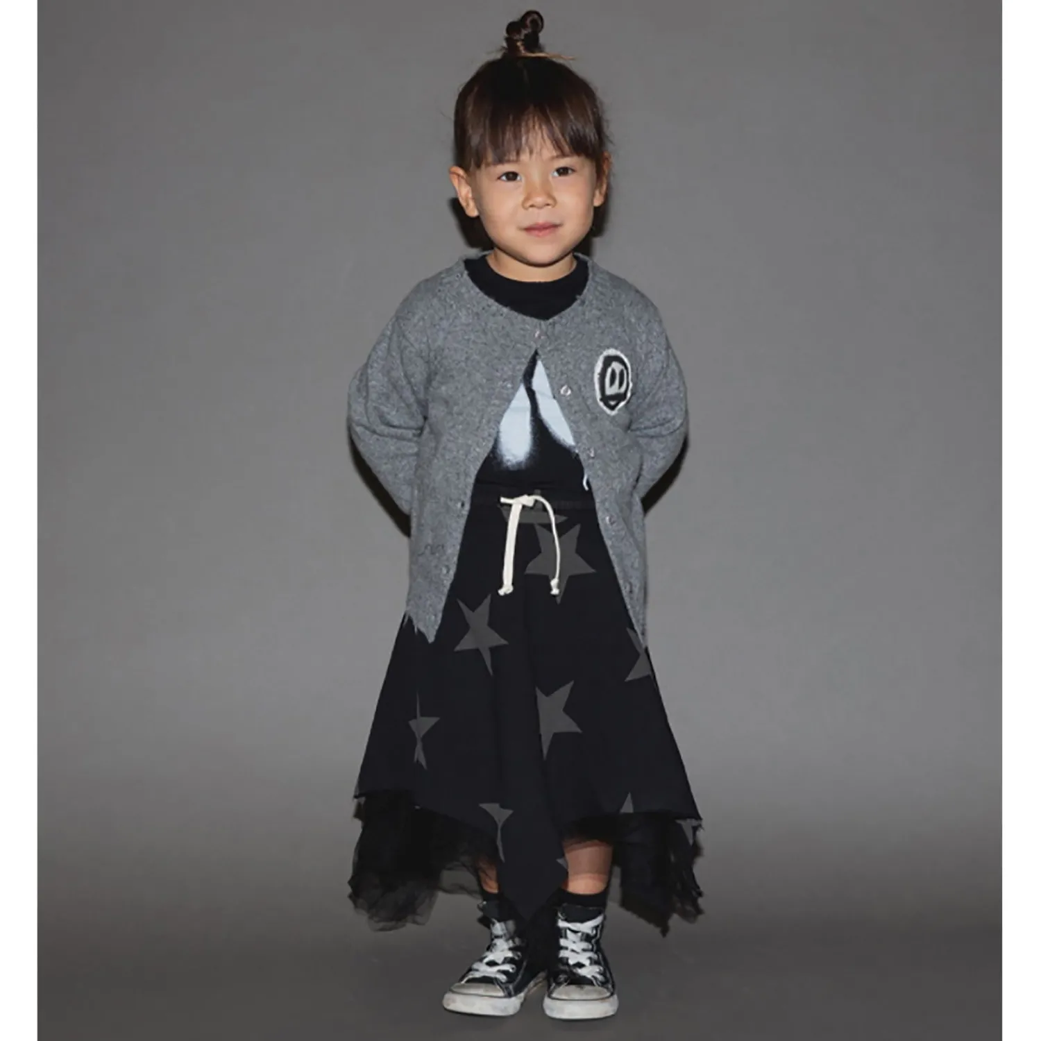 Nununu World Dresses> Voile Star Flowy Skirt Black