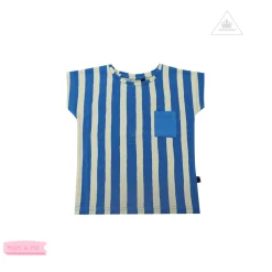 Papu Stories Long Sleeve T Shirts> Organic Pocket Blue Stripes T Shirt
