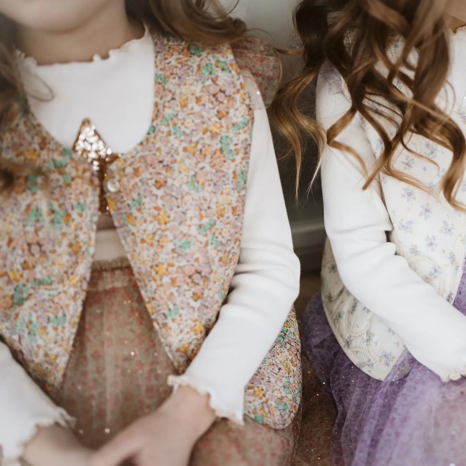 Petite Hailey Face Masks> Girl Flower Frill Vest Purple