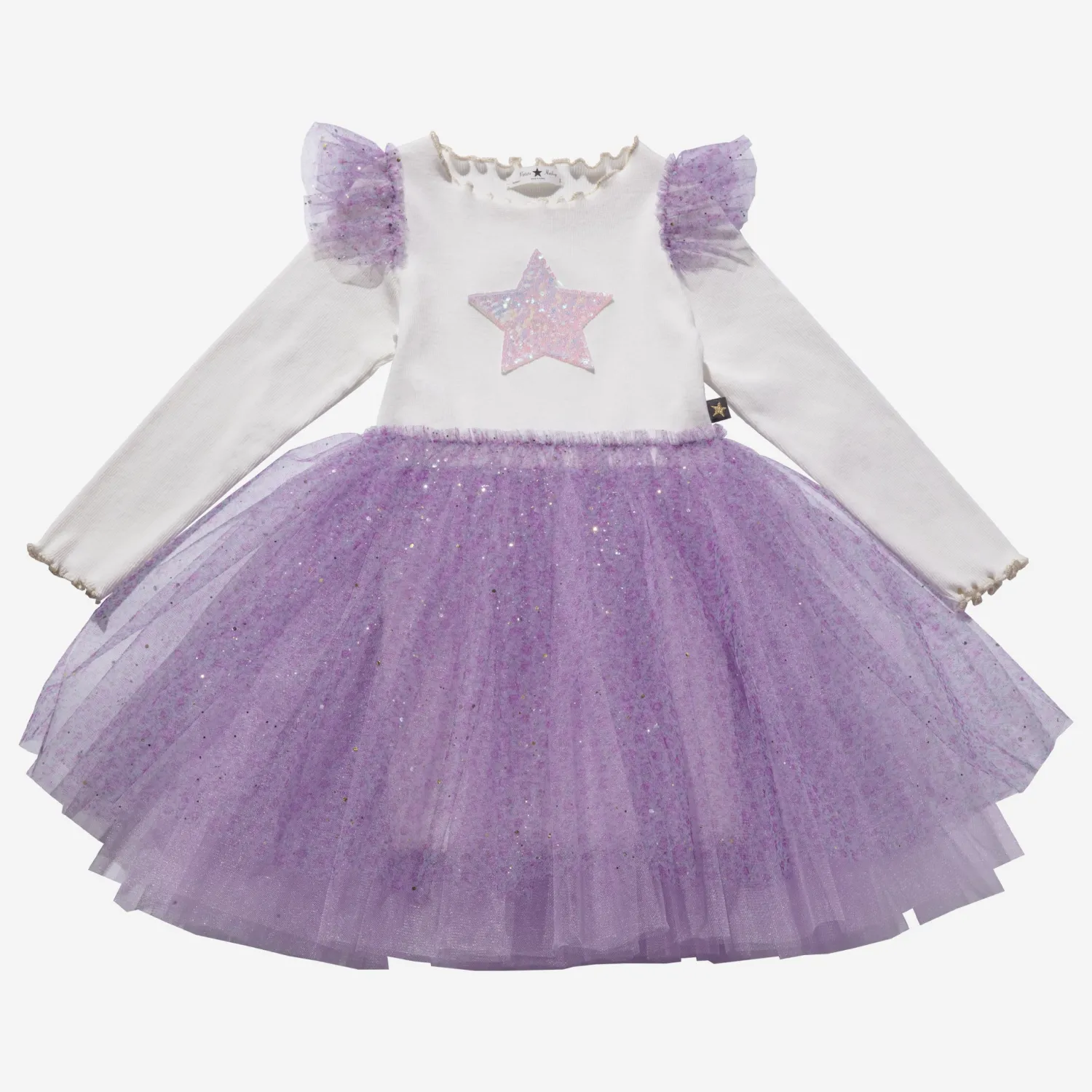 Petite Hailey Overalls & Jumpsuits> Girl Frill Flower Tutu Dress Purple