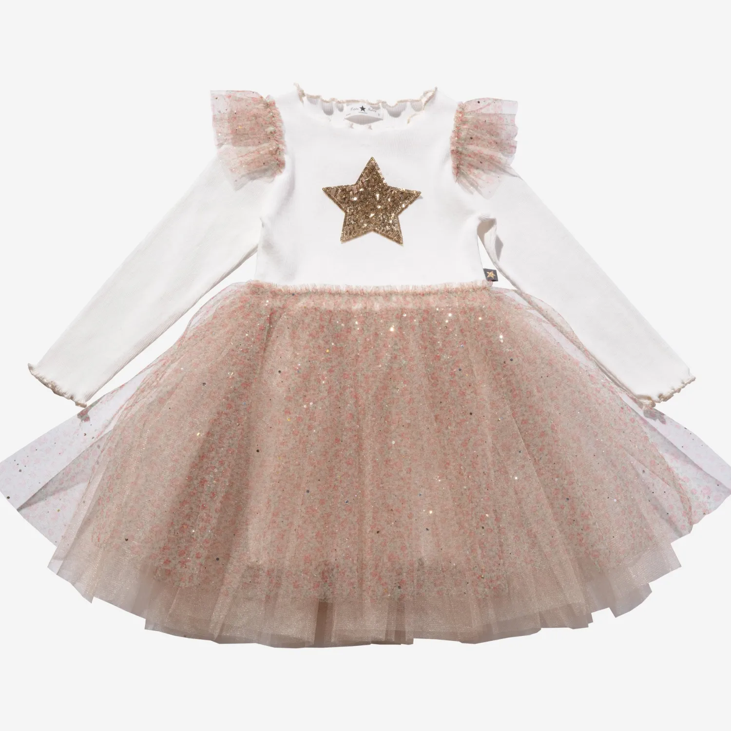 Petite Hailey Overalls & Jumpsuits> Girl Frill Flower Tutu Dress Gold