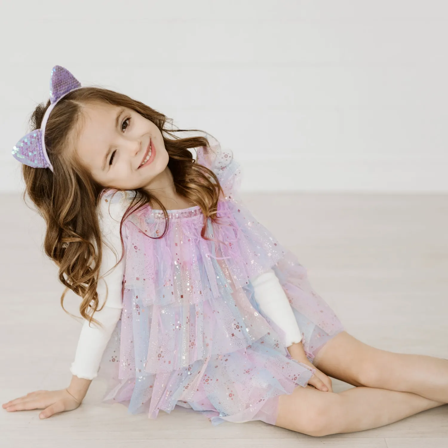 Petite Hailey Overalls & Jumpsuits> Girl Ombre Layered Dress Peach