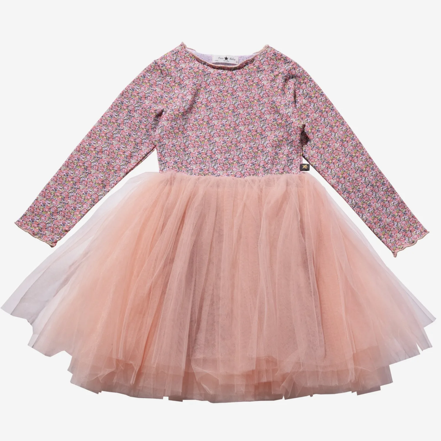 Petite Hailey Overalls & Jumpsuits> Girl Vintage Flower 3 Tutu Dress Peach