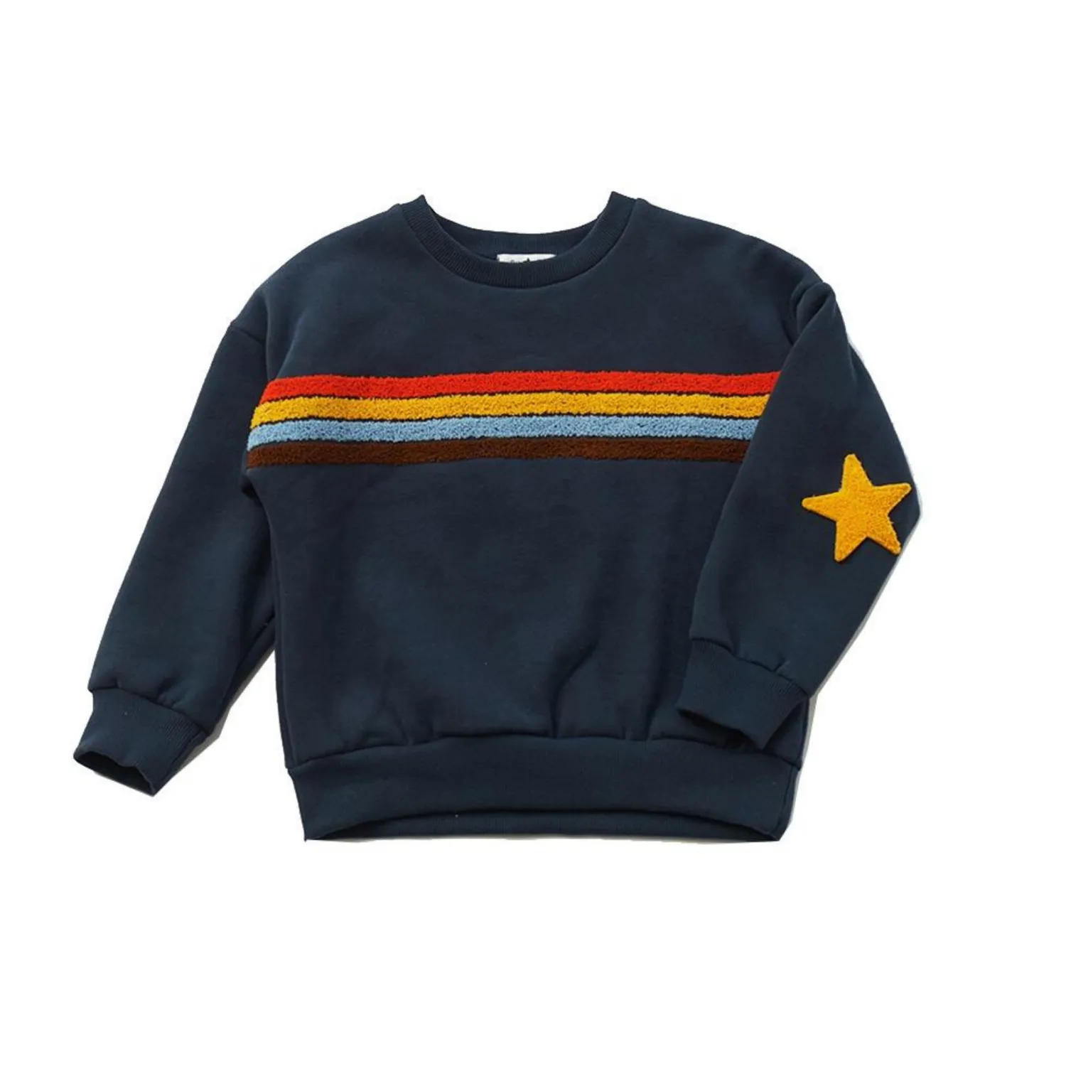 Petite Hailey Hoodies> Rainbow Star Sweatshirts Navy