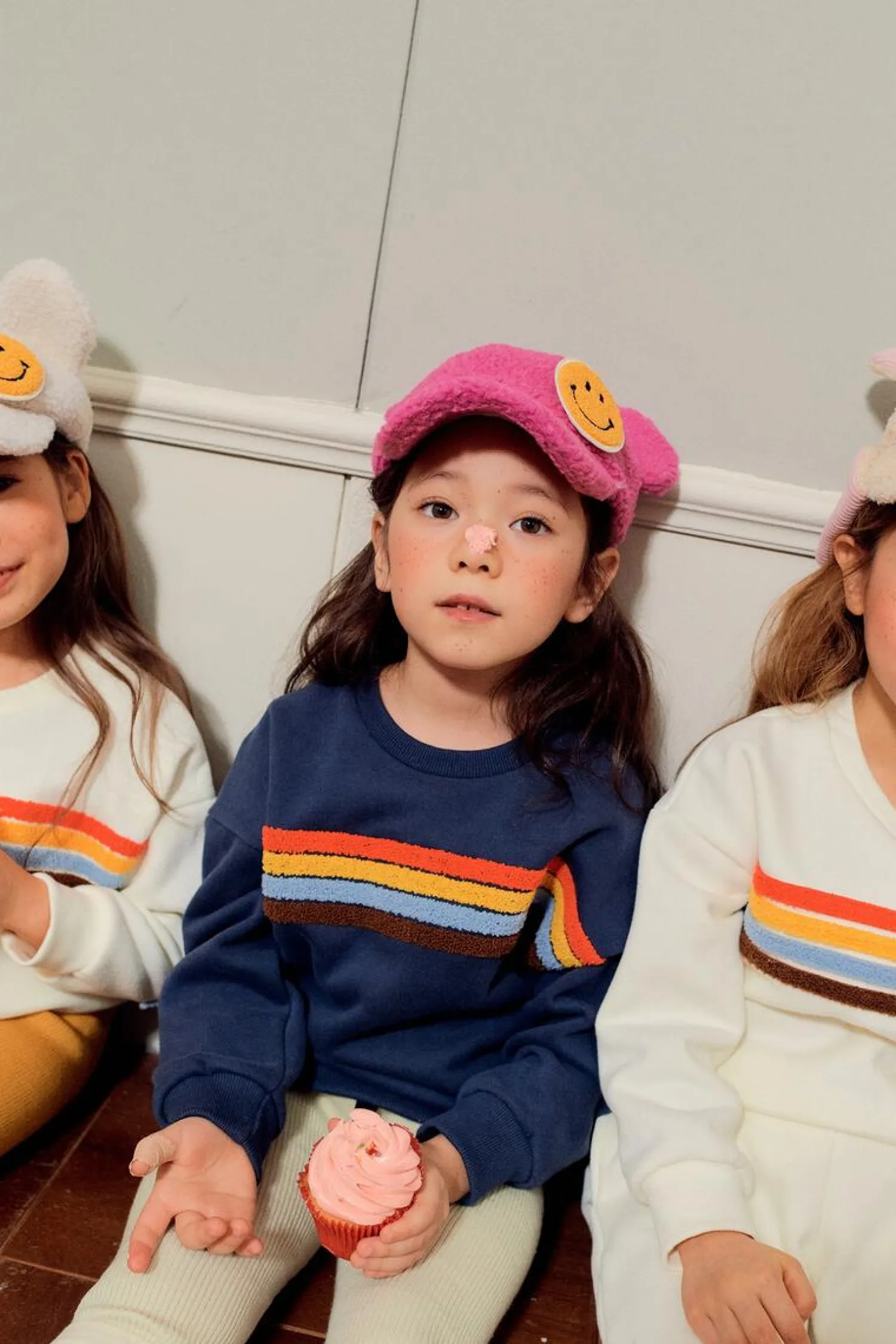 Petite Hailey Hoodies> Rainbow Star Sweatshirts Navy