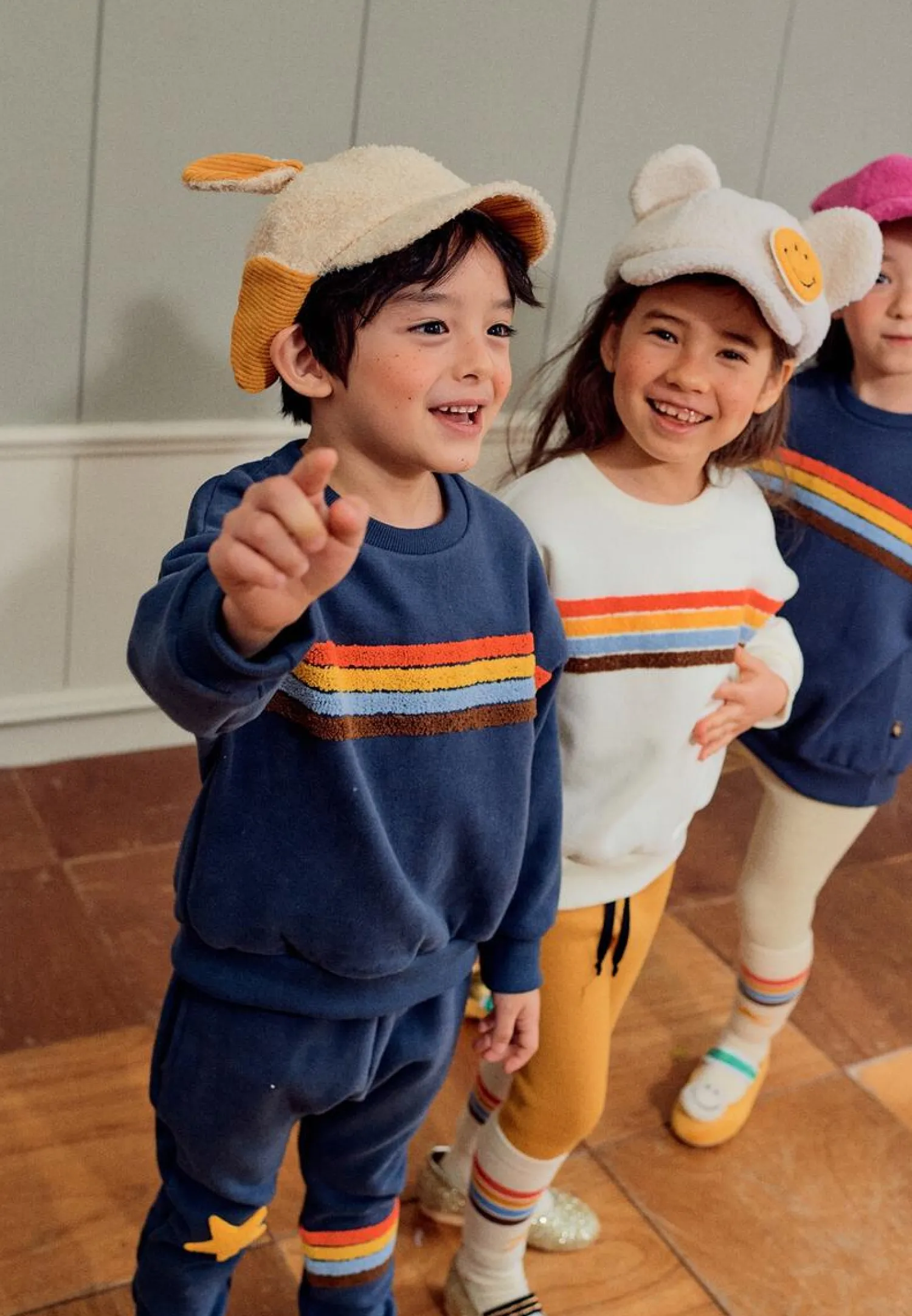 Petite Hailey Hoodies> Rainbow Star Sweatshirts Navy