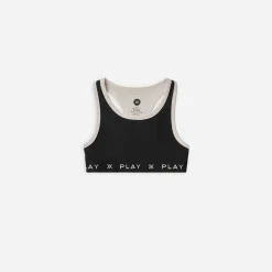 PLAY x PLAY Face Masks> Play Sports Bra | Black Ribbed