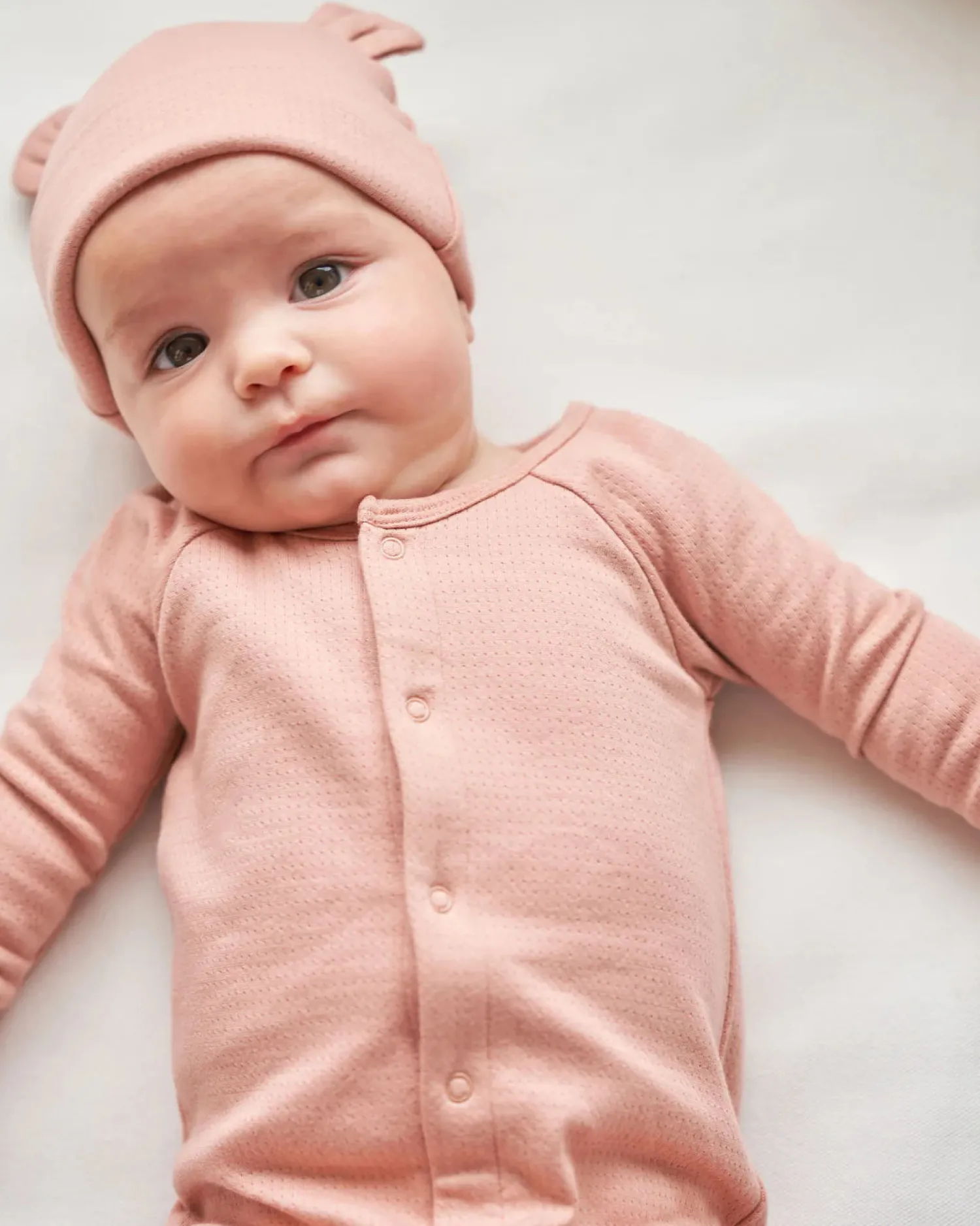 Quincy Mae Hats> Baby Bear Beanie || Rose