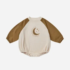 Rylee And Cru Rompers>Rylee + Cru Baby Crew Neck Romper || Moonlight