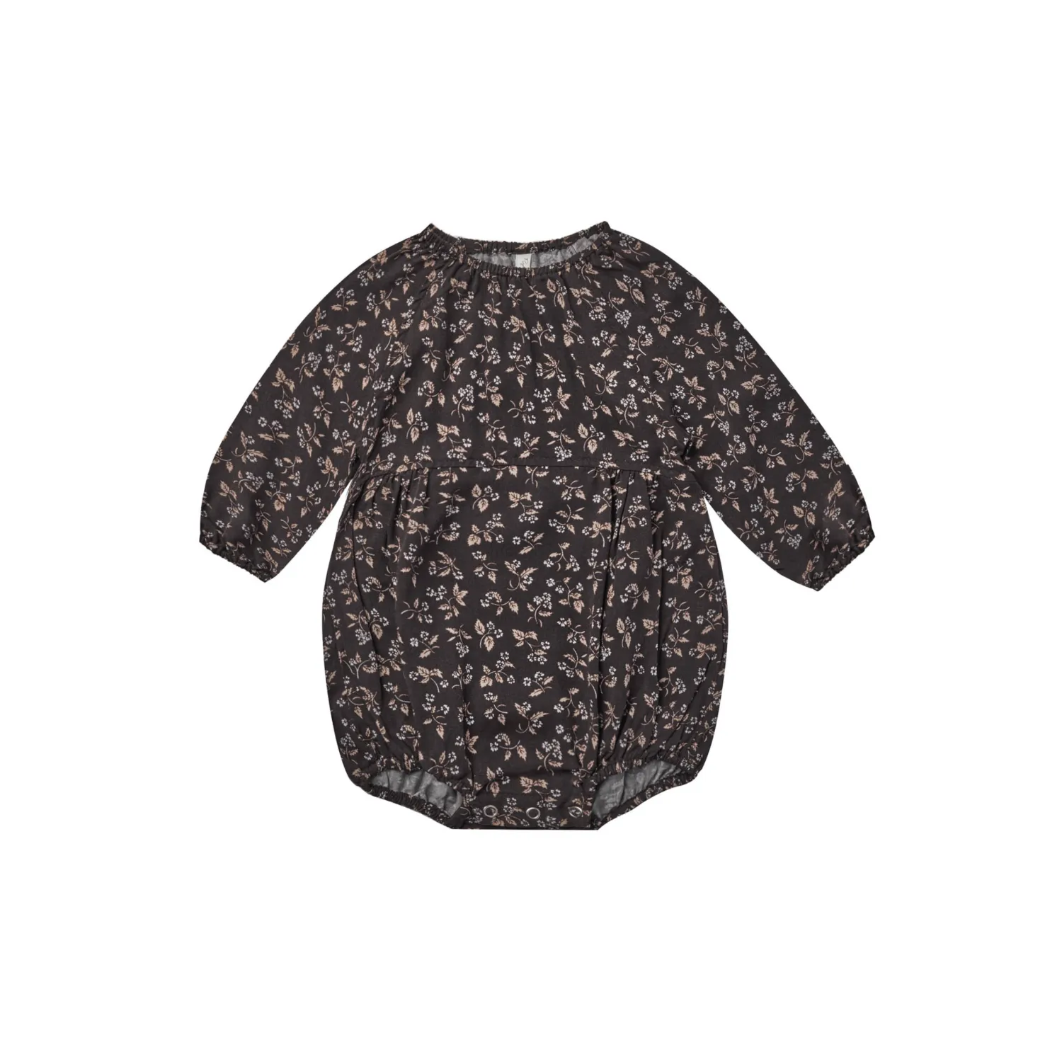 Rylee And Cru Rompers>Rylee + Cru Baby Long Sleeve Bubble Romper Dark Floral