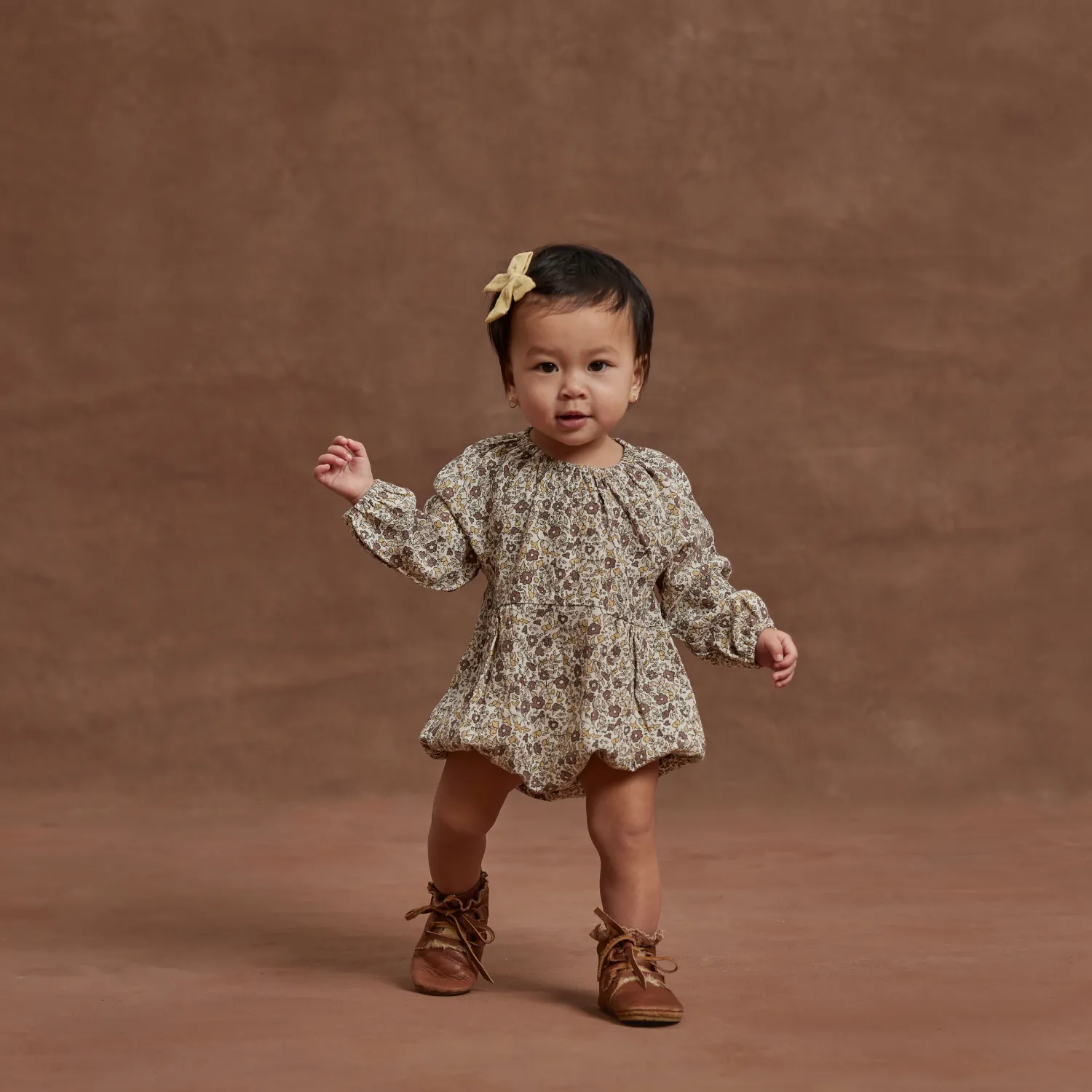 Rylee And Cru Rompers>Rylee + Cru Baby Long Sleeve Bubble Romper Autumn Floral