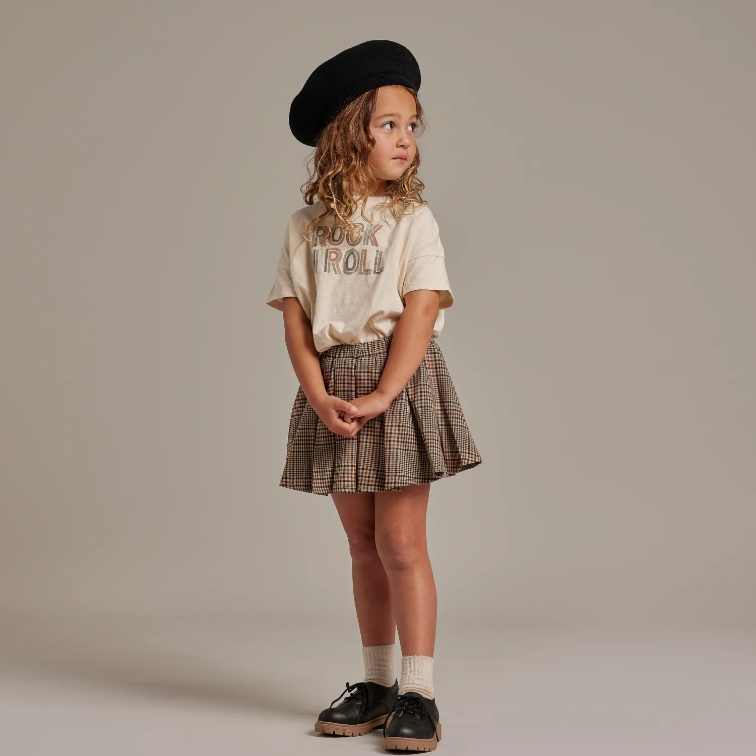 Rylee And Cru Long Sleeve T Shirts>Rylee + Cru Boxy Tee Rock 'N' Roll