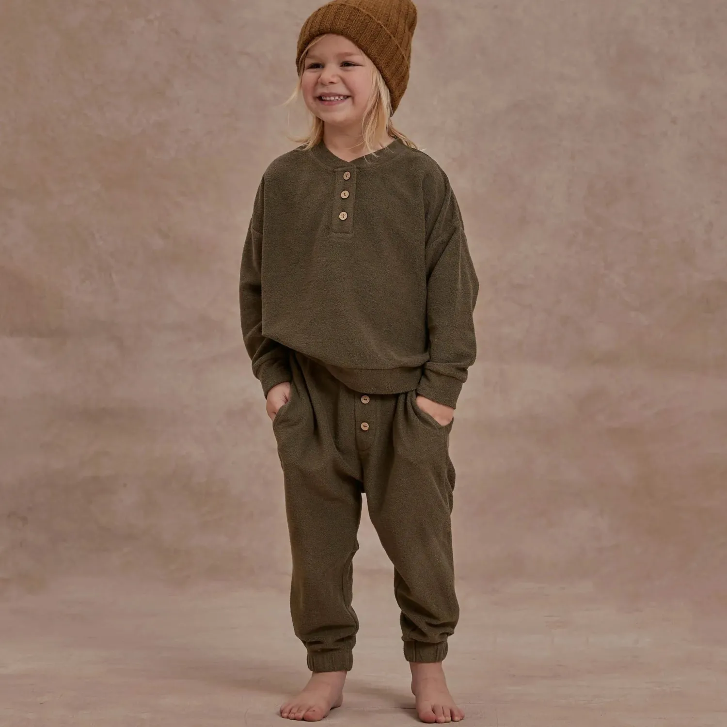 Rylee And Cru Pants>Rylee + Cru Button Jogger Pant || Army