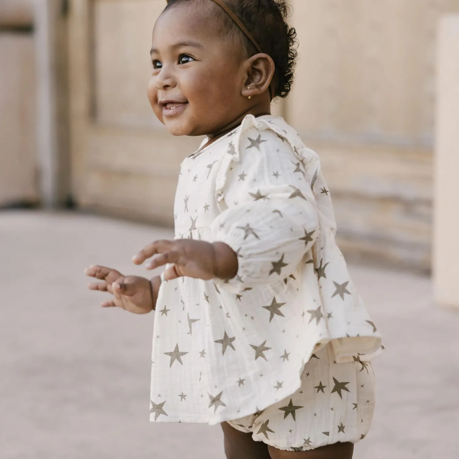 Rylee And Cru Shorts>Rylee + Cru Button Short || Grey Stars