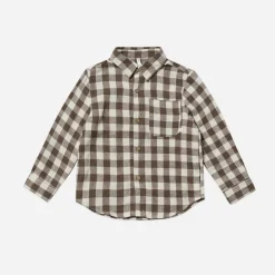 Rylee And Cru Shirts>Rylee + Cru Collared Long Sleeve Shirt || Charcoal Check