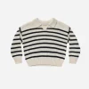 Rylee And Cru Face Masks>Rylee + Cru Collared Sweater || Black Stripe