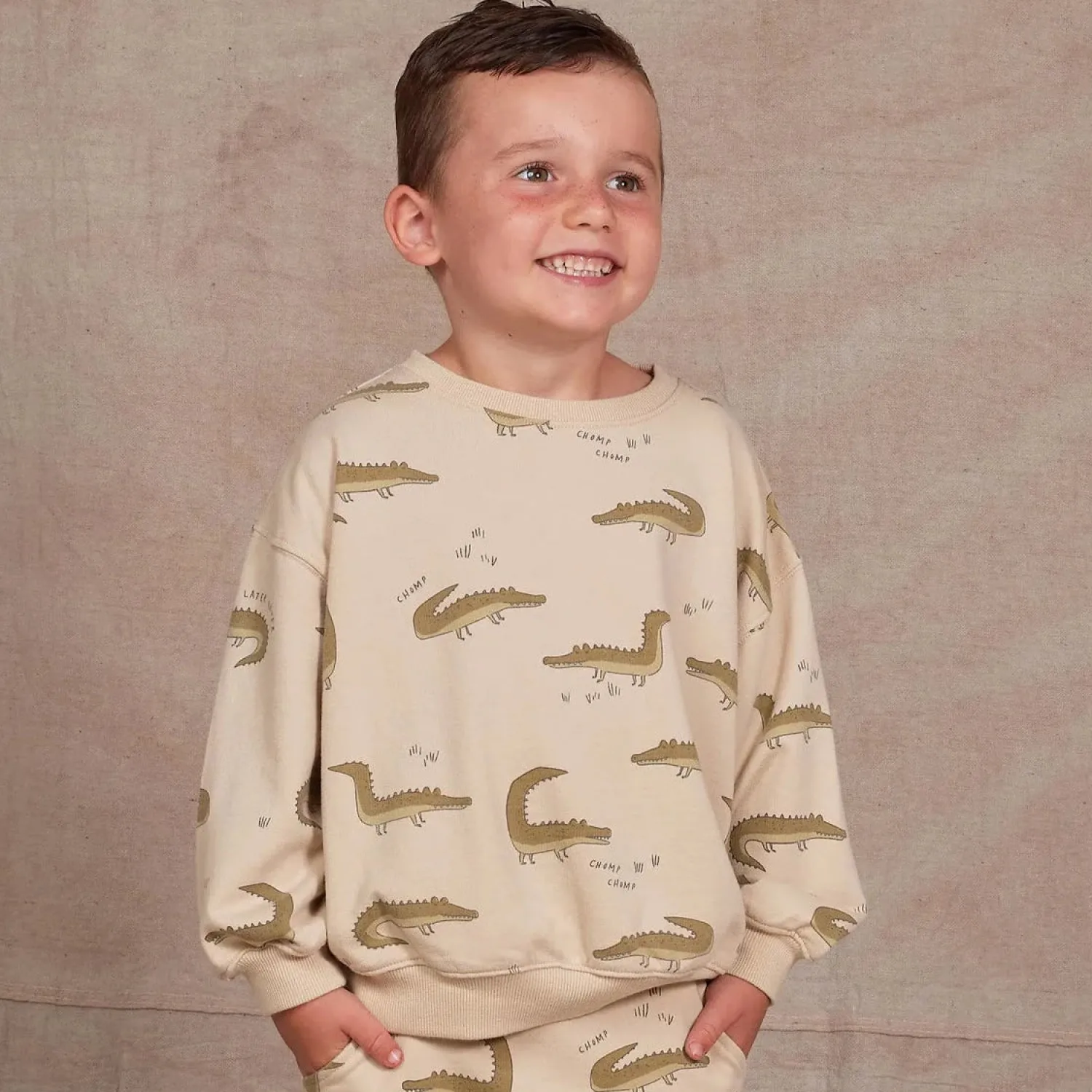Rylee And Cru Sweatshirts>Rylee + Cru Crew Neck || Crocodiles