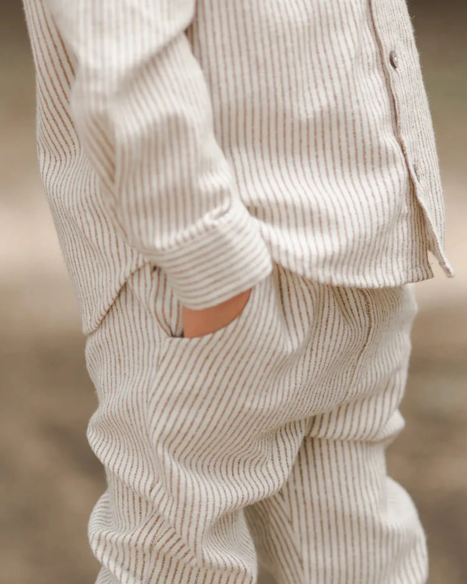 Rylee And Cru Pants>Rylee + Cru Ethan Trouser || Brass Pinstripe