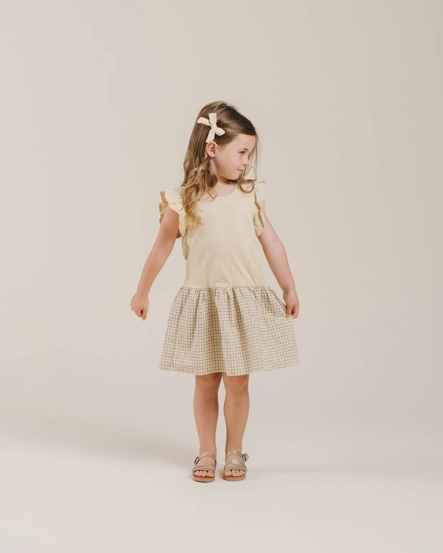 Rylee And Cru Overalls & Jumpsuits>Rylee + Cru Grid Coury Dress Butter