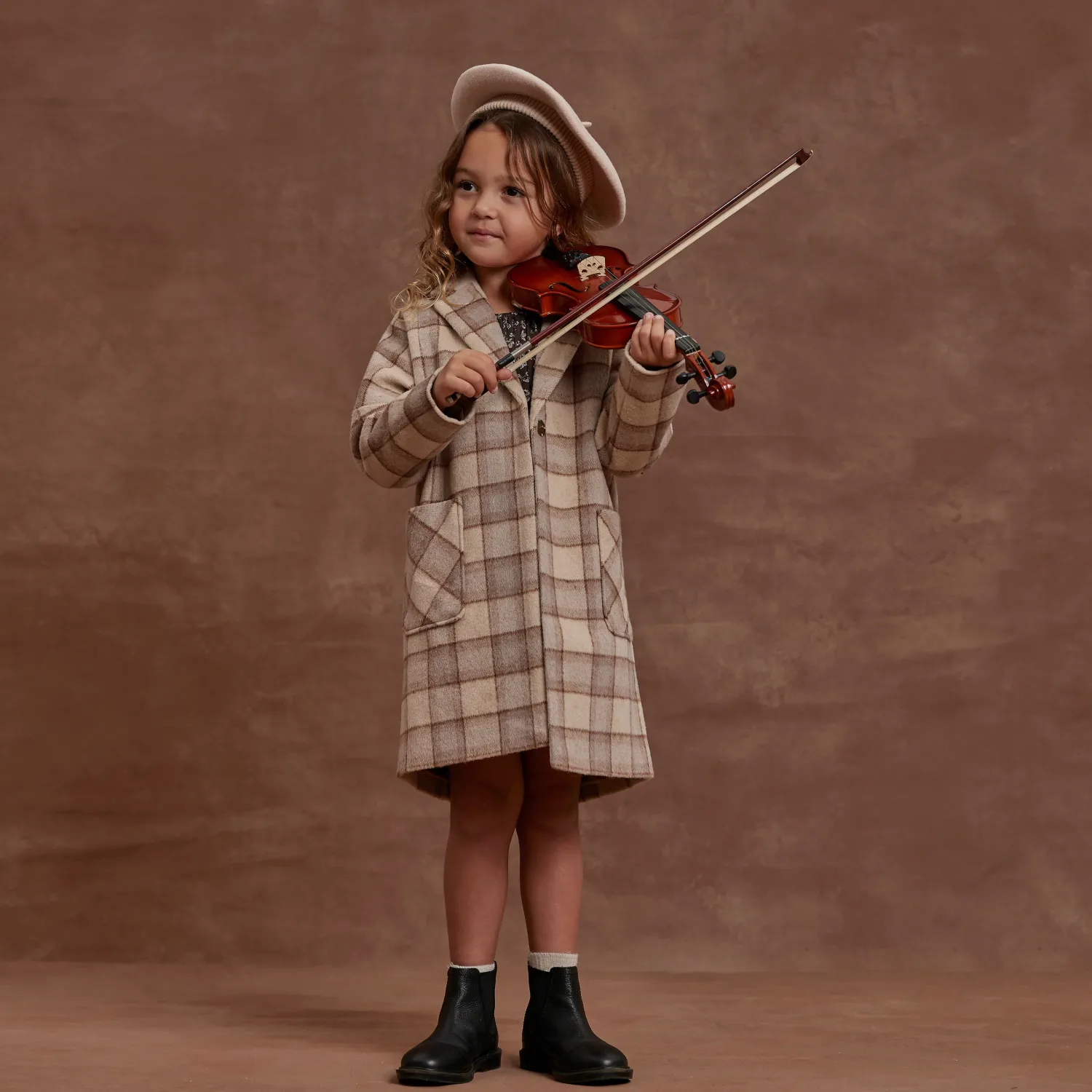 Rylee And Cru Face Masks>Rylee + Cru Longline Coat Grey Plaid
