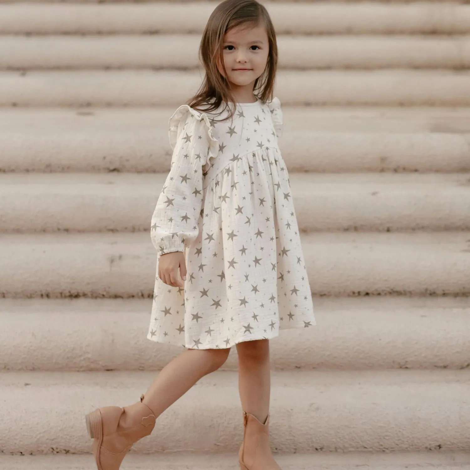 Rylee And Cru Overalls & Jumpsuits>Rylee + Cru Piper Dress || Grey Stars