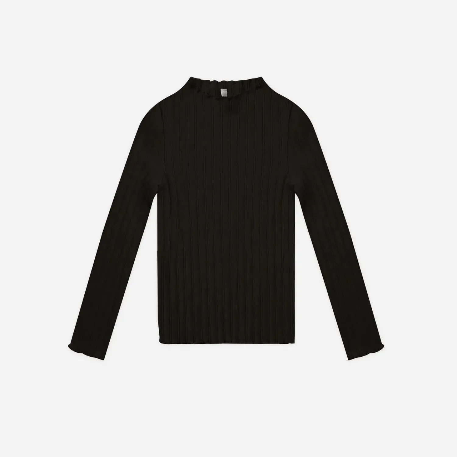 Rylee And Cru Blouses>Rylee + Cru Ribbed Long Sleeve Tee || Black