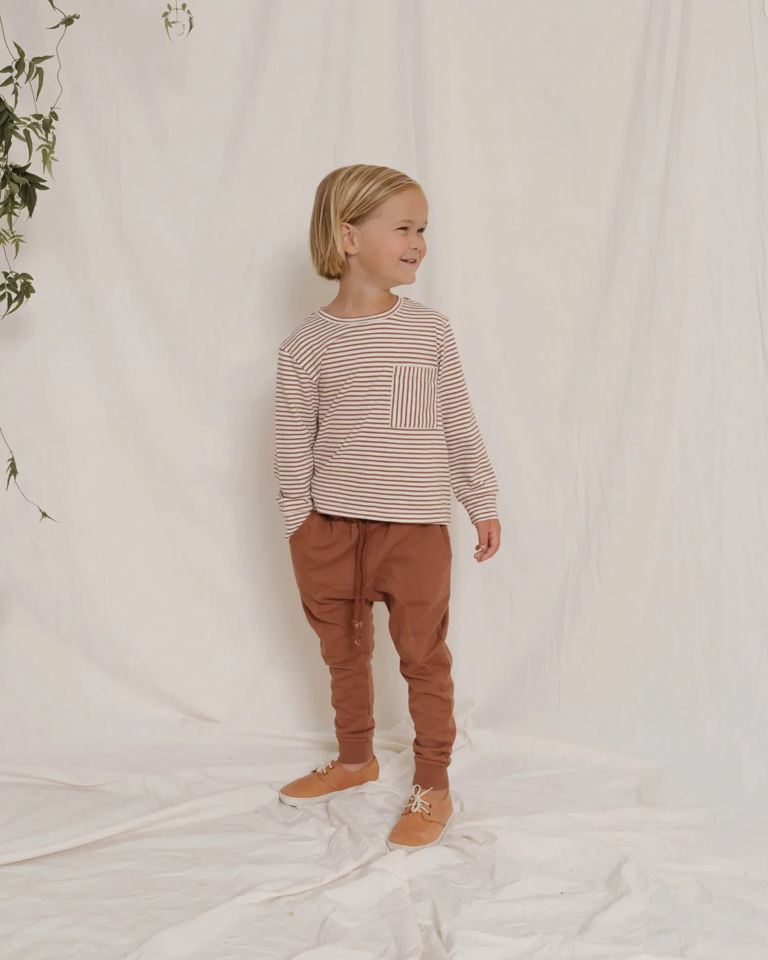 Rylee And Cru Blouses>Rylee + Cru Striped Long Sleeve Skater Tee