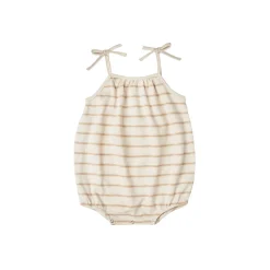 Rylee And Cru Onesies>Rylee + Cru Striped Nola Onesie Almond Natural