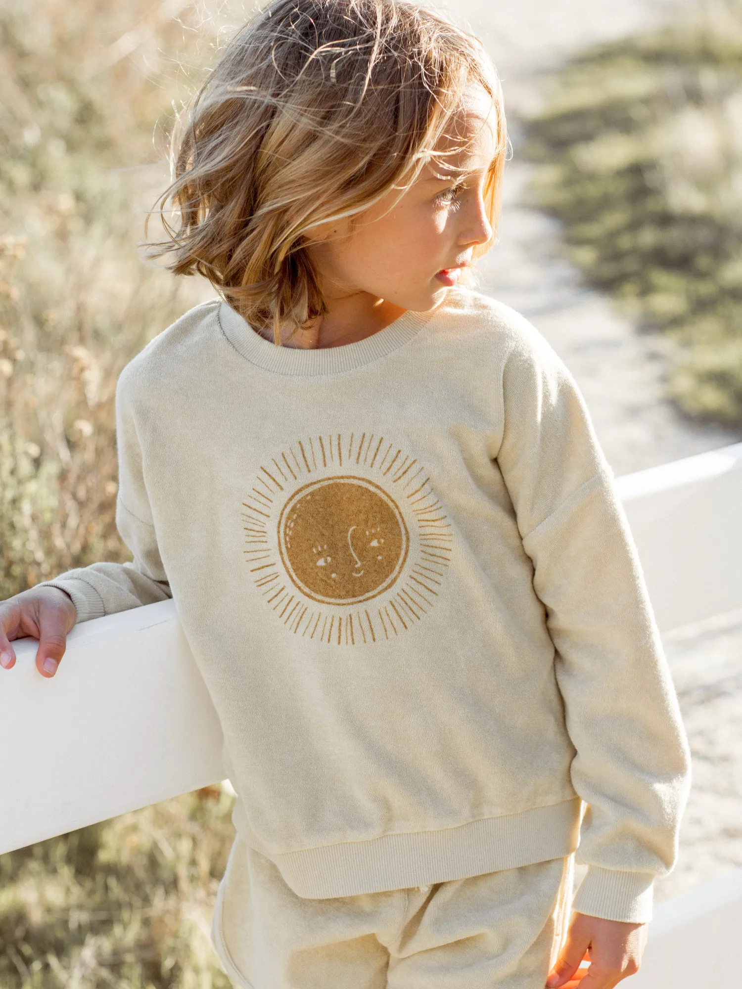 Rylee And Cru Hoodies>Rylee + Cru Terry Crewneck Sun Pullover