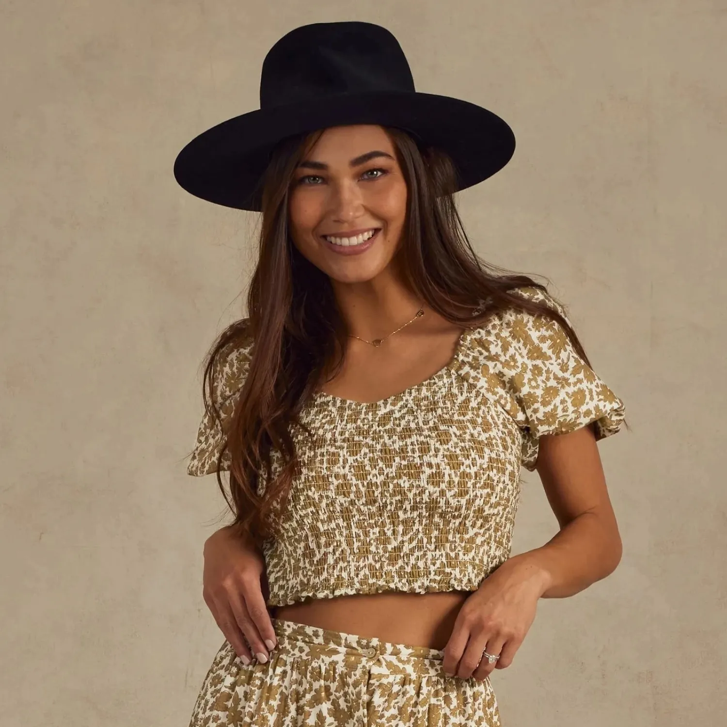 Rylee And Cru Face Masks>Rylee + Cru Women Trixie Top | Gold Gardens