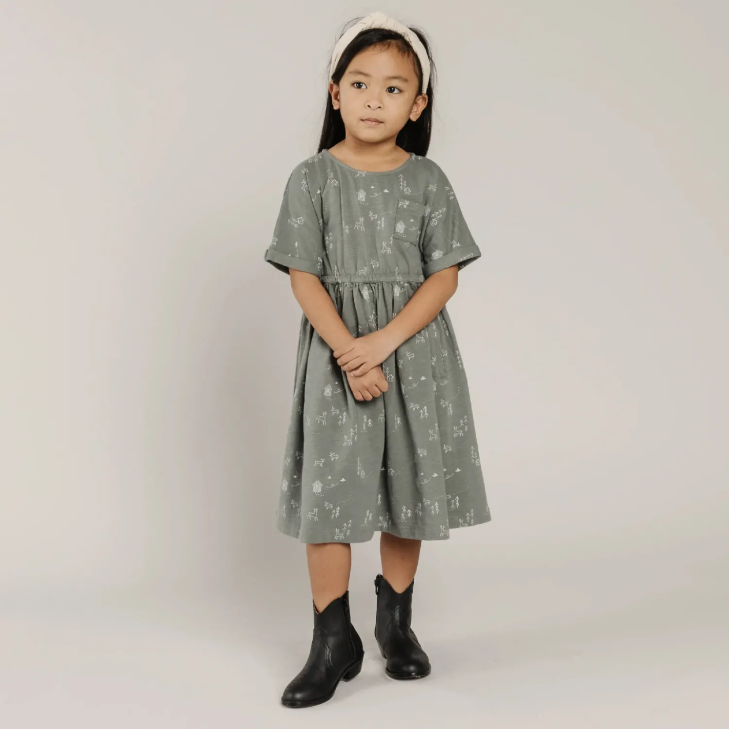 Rylee And Cru Overalls & Jumpsuits> Kat T-Shirt Dress Woods Indigo