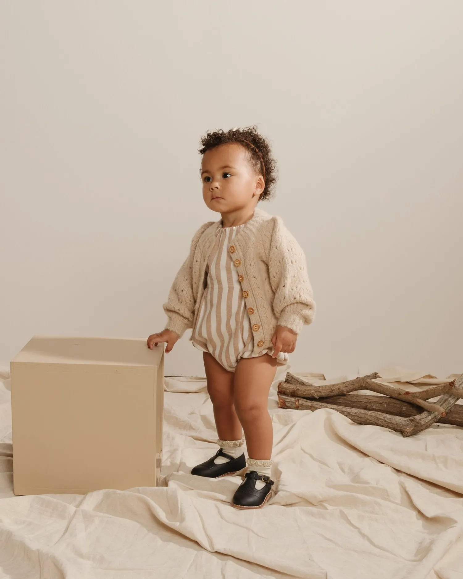 Rylee And Cru Rompers> Long Sleeve Bubble Romper Retro Stripe