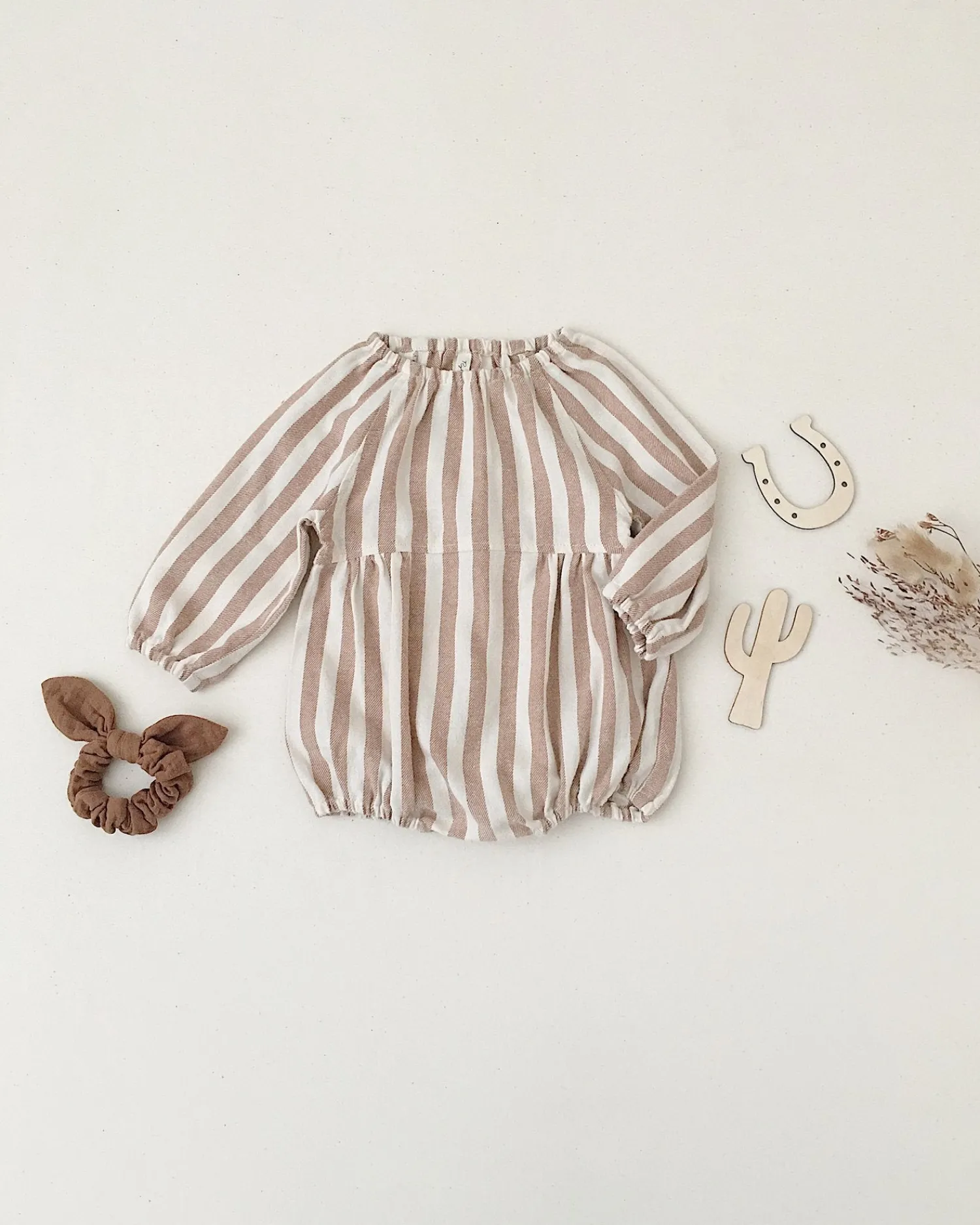 Rylee And Cru Rompers> Long Sleeve Bubble Romper Retro Stripe