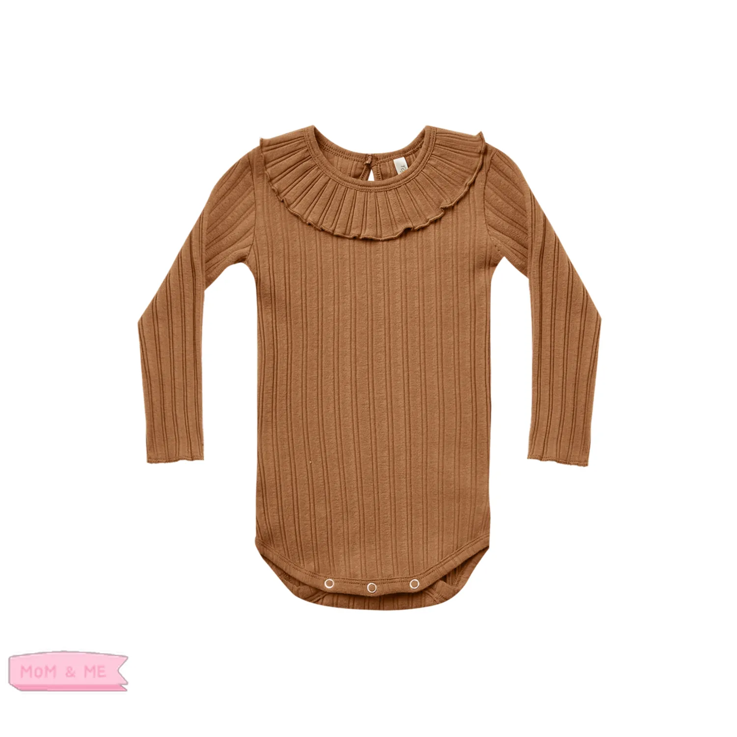 Rylee And Cru Onesies> Ruffle Collar Bodysuit Rust