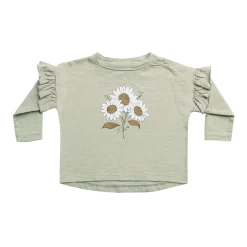 Rylee And Cru Blouses> Ruffle Long Sleeve Tee Bouquet