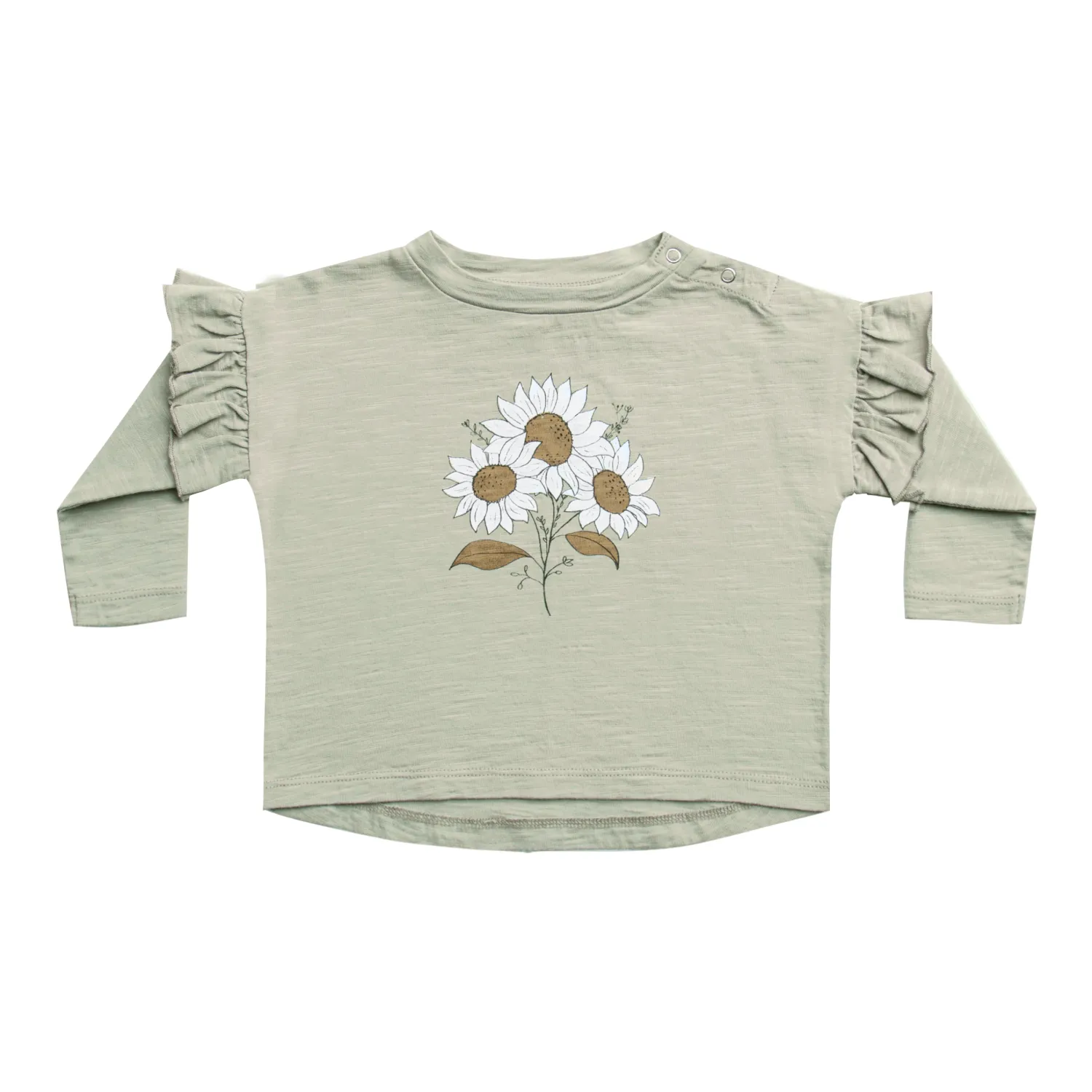 Rylee And Cru Blouses> Ruffle Long Sleeve Tee Bouquet